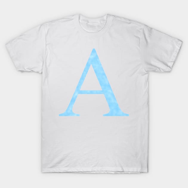 Watercolor Letter A Light Blue T-Shirt by Dreamer